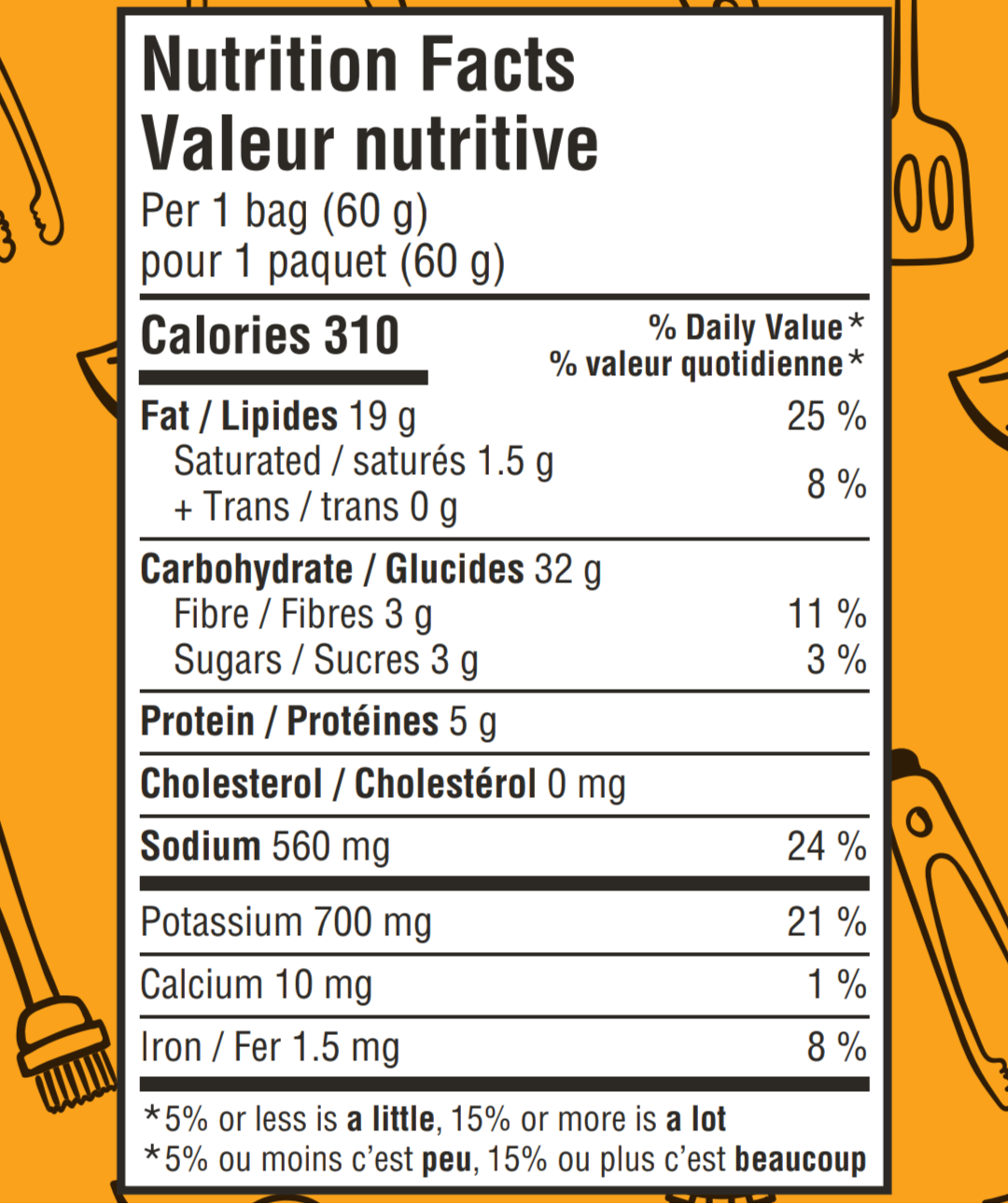 kettle chips barbecue seasoning nutrition facts